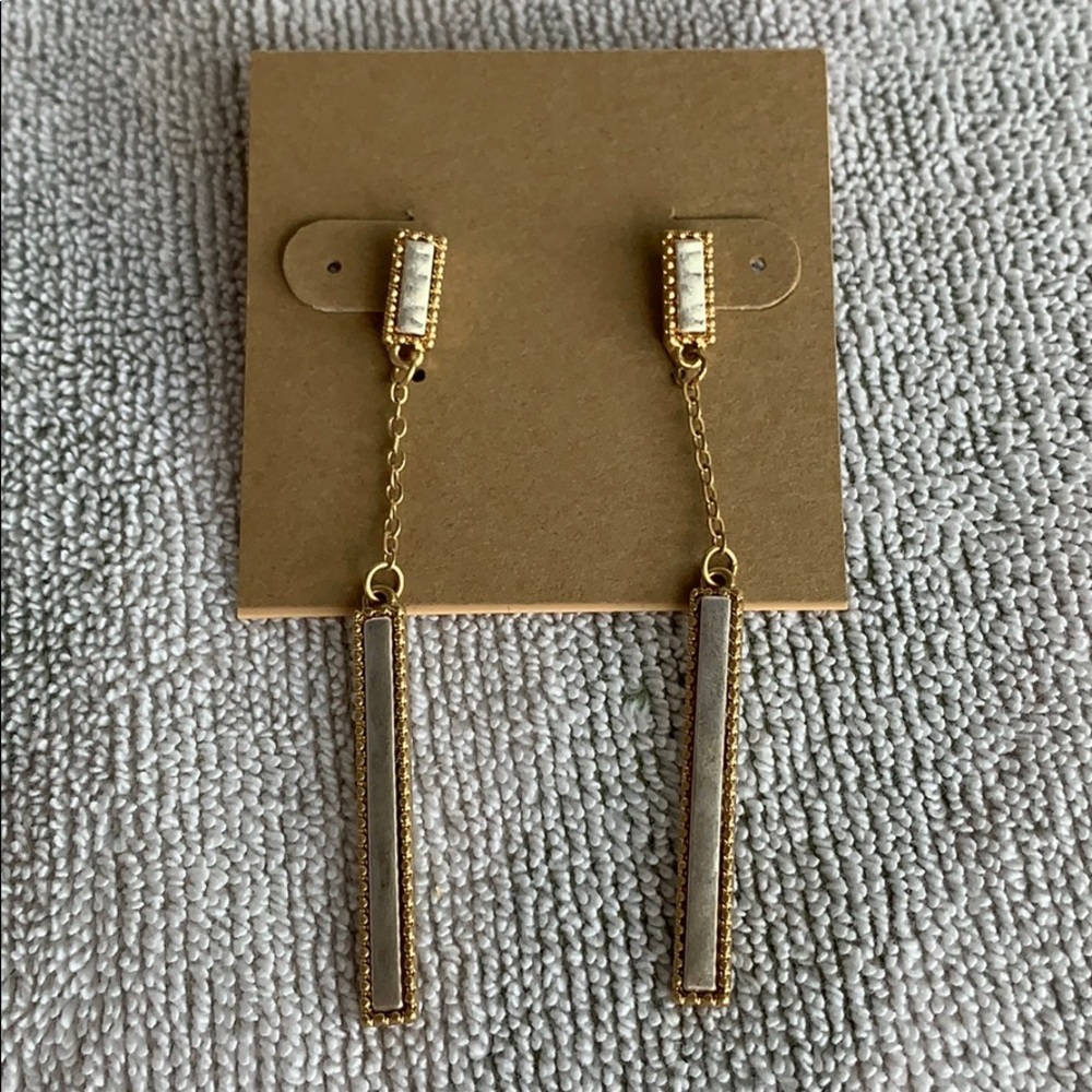 Rectangle drop earrings